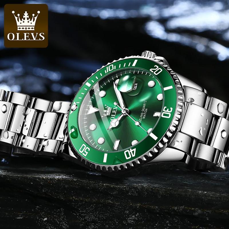 OLEVS High Quality Original Watch Men Stainless Steel New Trend Mens Watch Calendar Luminous Luxury Quartz Men's Wrist Watches