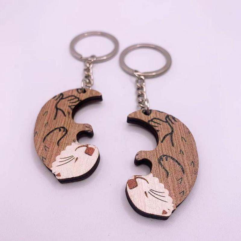 Otter Couple Design Keychain, Cute Keychain for Couple, Matching Puzzle Keychain for Bag Car Phone, Fashion Accessories for Men & Women