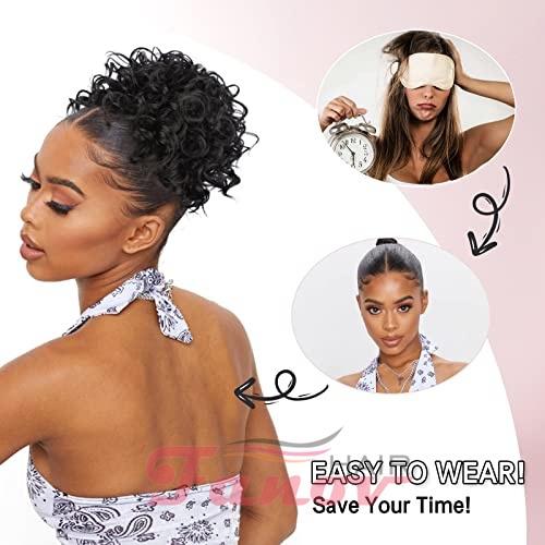 Lynk&Beauty Hair Large Puff Messy Hair Bun Elastic Drawstring Loose Wave Curly Ponytail Extension Synthetic Hair Chignon for Women Daily Use