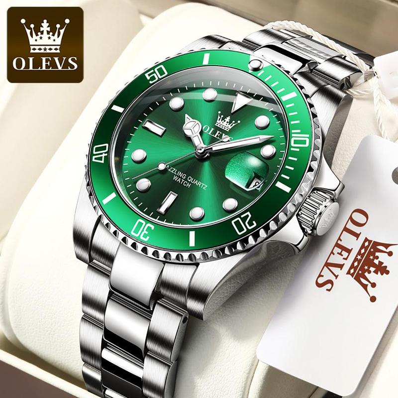 OLEVS High Quality Original Watch Men Stainless Steel New Trend Mens Watch Calendar Luminous Luxury Quartz Men's Wrist Watches