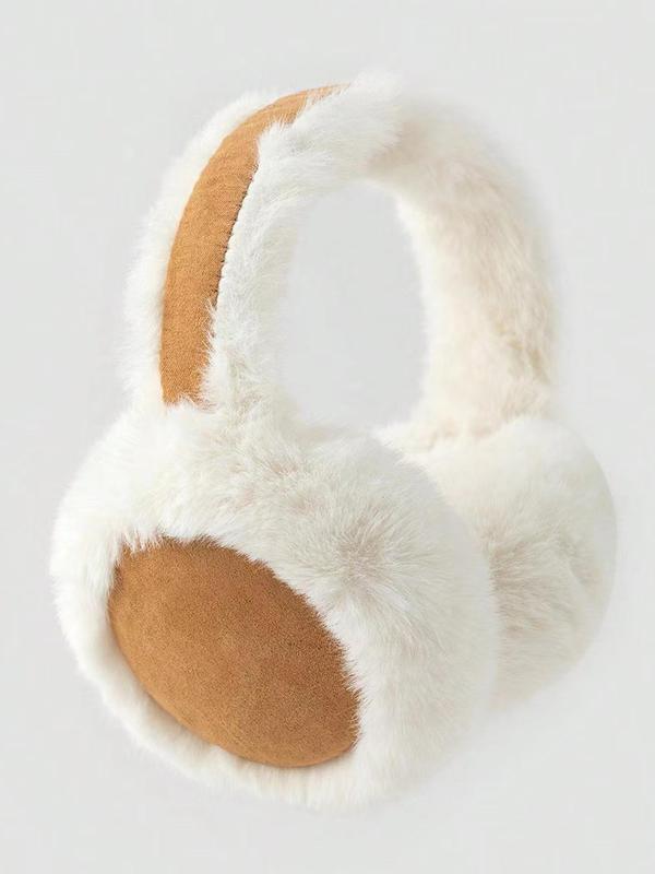 Solid Color Foldable Earmuffs, Casual Soft Plush Earmuffs for Fall & Winter, Warm Earmuffs for Women & Men