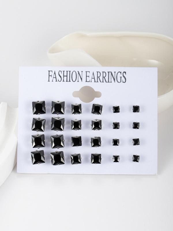 Fashion Elegant Square Shaped Stud Earrings, Simple Design Plain Stud Earrings for Women & Men, Fashion All-match Jewelry for Party, Daily Clothing Decor