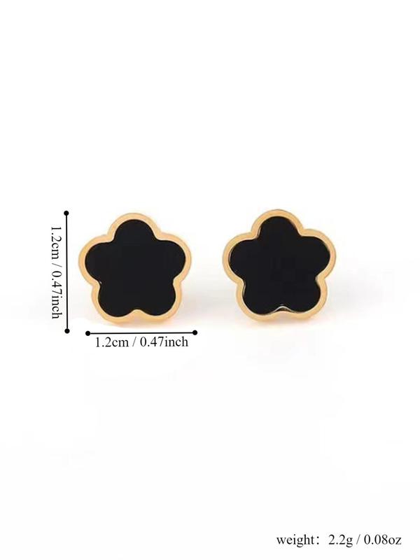 Women's Elegant Flower Design Stud Earrings, Trendy Minimalist All-match Stud Earrings, Chic Gorgeous Jewelry As Gift for Girlfriend