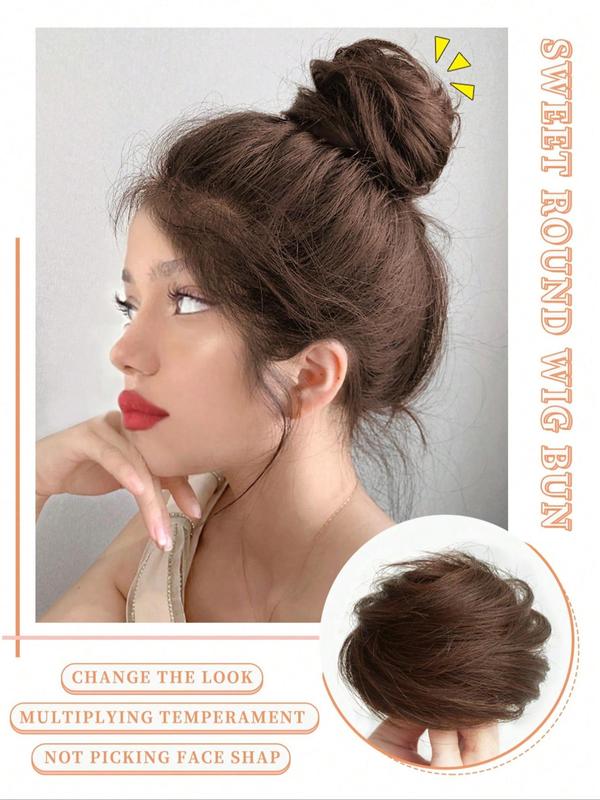 Women's Simple Style Plain Color Hair Bun, Casual Trendy Hair Bun for Daily, Party Use, Striking Natural Fluffy Wig for Daily Use for Women & Girls