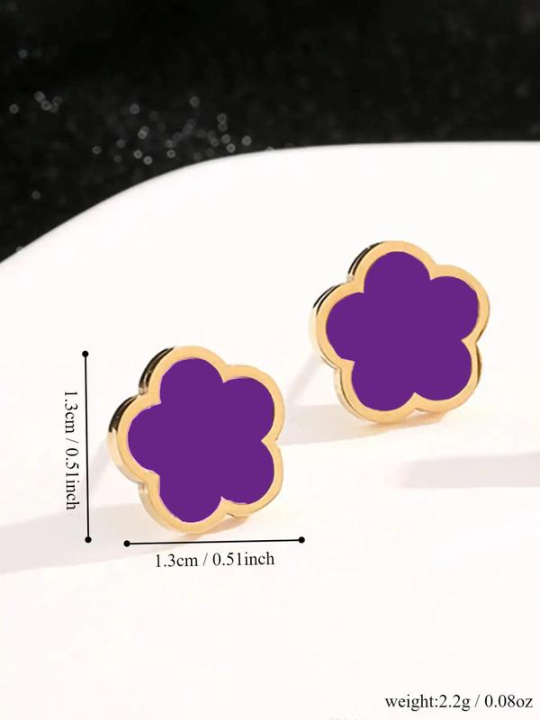 Women's Elegant Flower Design Stud Earrings, Trendy Minimalist All-match Stud Earrings, Chic Gorgeous Jewelry As Gift for Girlfriend