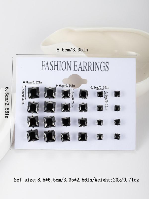 Fashion Elegant Square Shaped Stud Earrings, Simple Design Plain Stud Earrings for Women & Men, Fashion All-match Jewelry for Party, Daily Clothing Decor