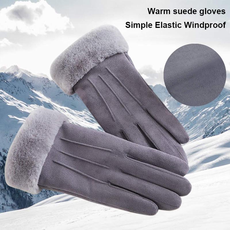 Women's Winter Touch Screen Gloves Thermal Warm Soft Fleece Lined Gloves Elastic Cuff Winter Texting Gloves for Cold Weather