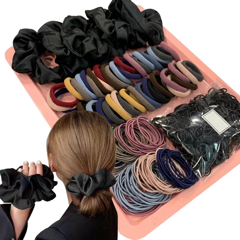 755 count Hair Accessories for Woman Set Seamless Ponytail Holders Variety Hair Scrunchies Hair Bands Scrunchy Hair Ties For Thick and Curly (Mix)