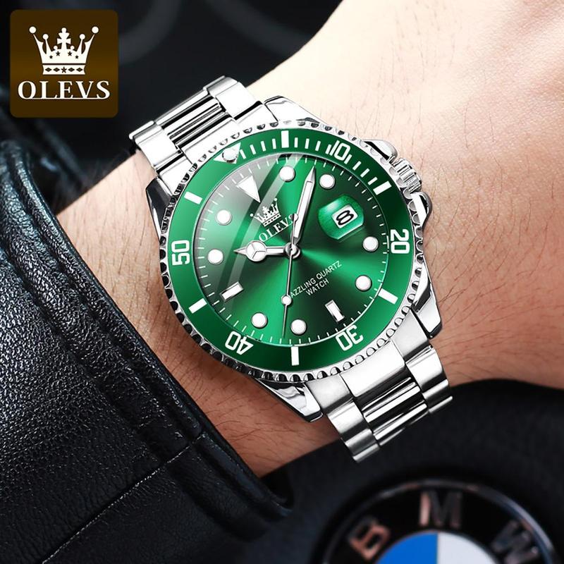 OLEVS High Quality Original Watch Men Stainless Steel New Trend Mens Watch Calendar Luminous Luxury Quartz Men's Wrist Watches