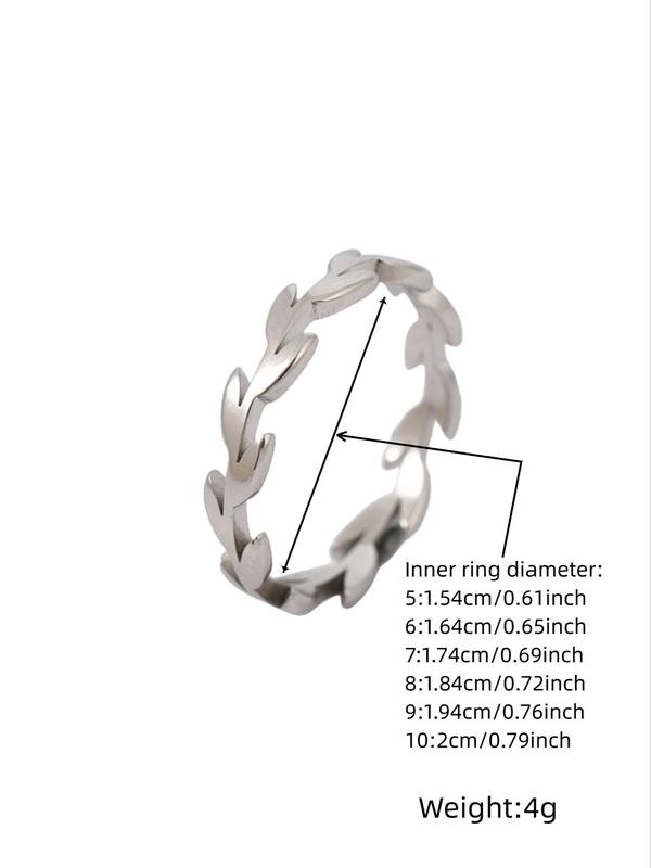 Leaf Design Basic Ring, Fashion All-match Accessories For Women & Girls, Alloy Minimalist Jewelry For Friends Gift