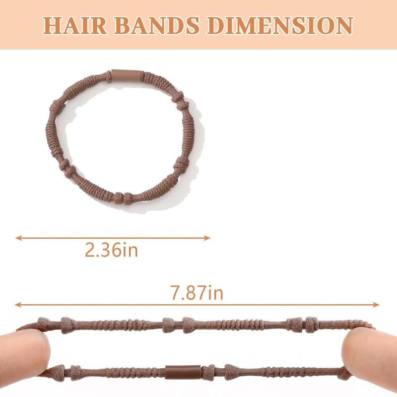 20 Pack  Boho Hair Ties, Nuetral Color Bracelets Hair Ties for Thick or Thin Hair, 5 Styles Boho Ties for Ponytail Holders, 2.36’’ Hair Ties No Damage