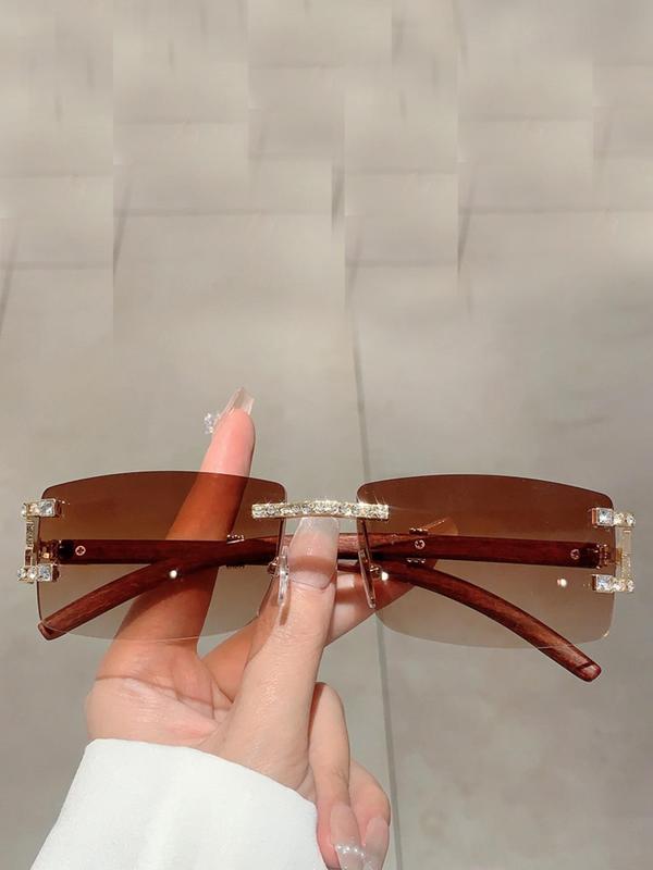 Unisex Vintage Square Frame Sunglasses, Trendy Sunglasses for Everyday Use, Fashion Accessories for Outdoor Activities