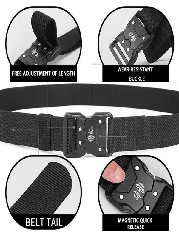 Minimalist Casual Plain Color Nylon Belt, Outdoor Tactical Belt, Student Training Belt, Canvas Belt, Belt for Men & Women