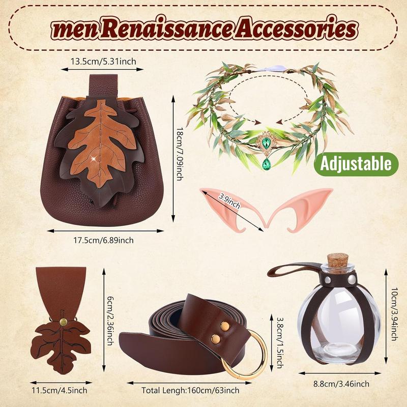 Renaissance Faire Accessories Women Man-Ren Faire Costume-Renaissance Belt Medieval Viking Belt Pouch Potion Bottles