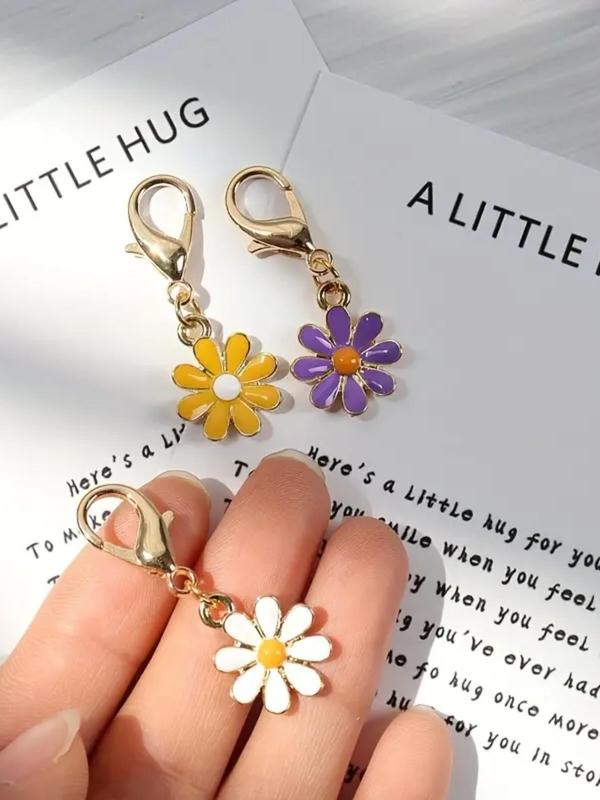 Cute Flower Design Keychain, Fashionable Keychain for Women & Men, Trendy All-match Keychain for Birthday Gift, with Card