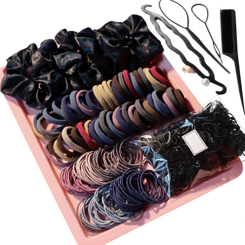 755 count Hair Accessories for Woman Set Seamless Ponytail Holders Variety Hair Scrunchies Hair Bands Scrunchy Hair Ties For Thick and Curly (Mix)