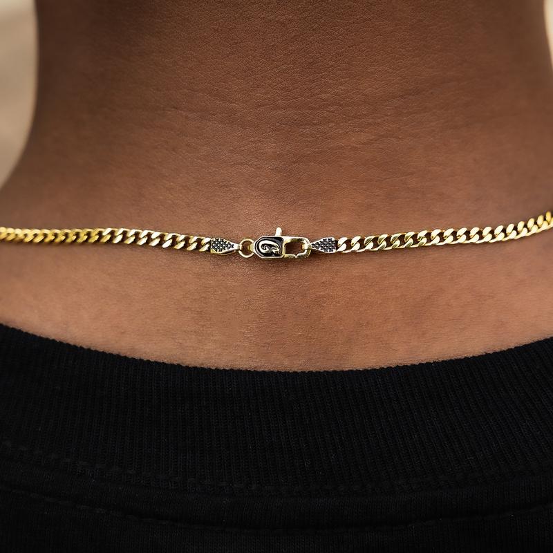 Micro Cuban in Yellow Gold- 3mm in Width