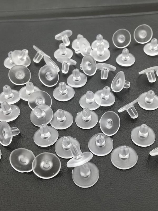 100pcs pack Transparent Silicone Earrings Backs, Minimalist Trendy Earring Safety Friction Back, Fashion Accessories for Stud & Hoop Earrings