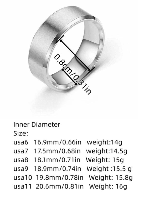 Minimalist Style Stainless Steel Ring, Plain Frosted Ring for Men and Women, Fashion Versatile Accessory for Daily Wear, Unique Gift for Friends