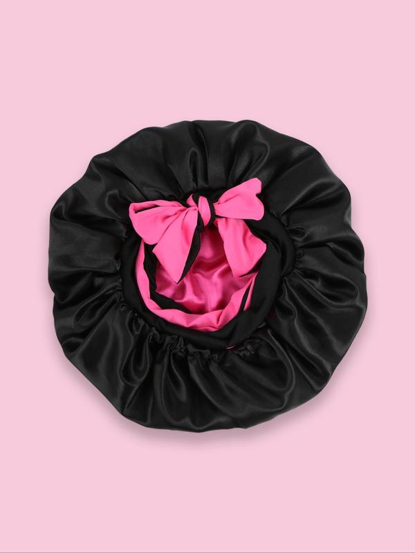 Satin Sleeping Bonnet with Ribbon, Elastic Satin Bonnet with Two Sides Available, Sleeping Bonnet for Women, Elastic Satin Bonnet for Sleeping