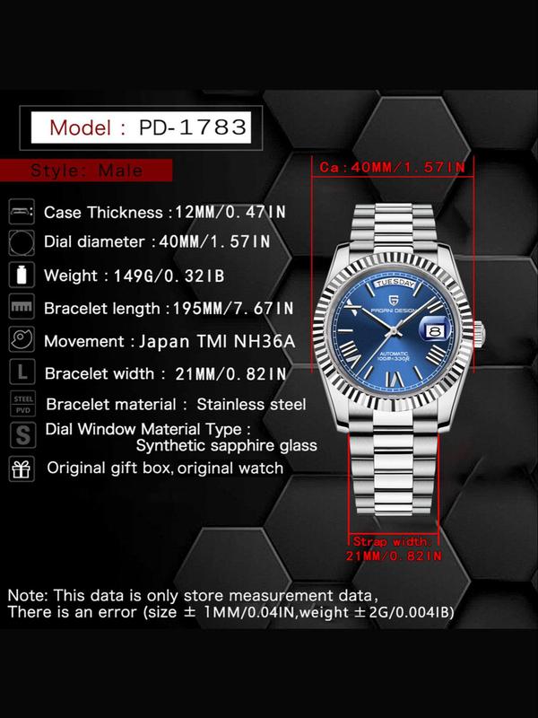 Men's Business Round Dial Analog Mechanical Watch, Luxury Watch Fashion Watch for Party, Daily Clothing Decor, Trendy All-match & Exquisite Watch for Birthday Gifts with Box