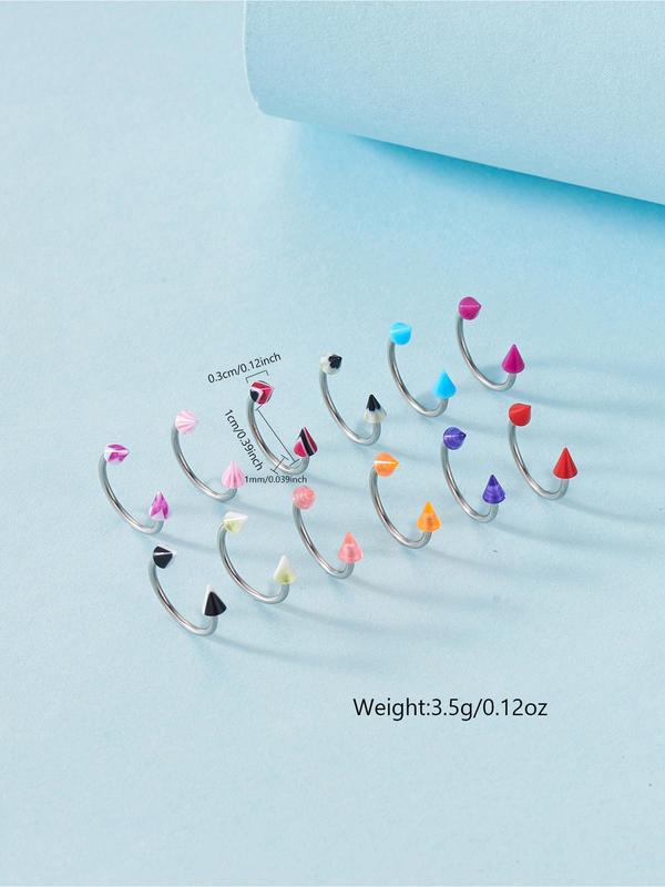 Random Color C-shaped Nose Ring, Geometric Design Nose Jewelry for Women & Girls, Fashion Jewelry for Party, Daily Clothing Decor, Trendy All-match & Exquisite Jewelry for Birthday Gift