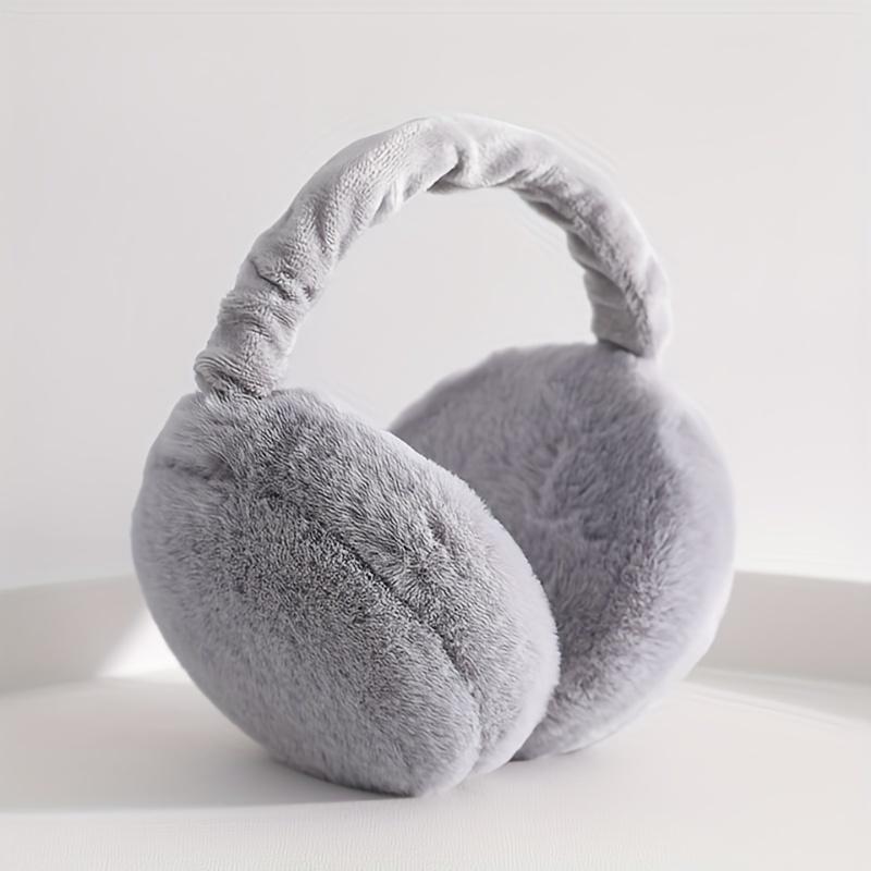 Winter Warm Solid Color Plush Earmuffs Soft Coldproof Foldable Earmuffs Cute Casual Comfortable Ear Warmer For For Women Men Winter Outdoor