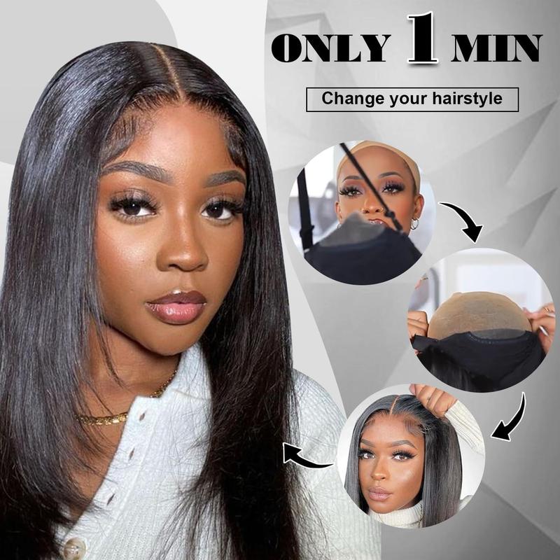 Bling Hair 6x4 Glueless Wigs Straight Ready To Wear Lace Closure Wigs For Human Hair Pre plucked 5x7 Transparent Lace Wig