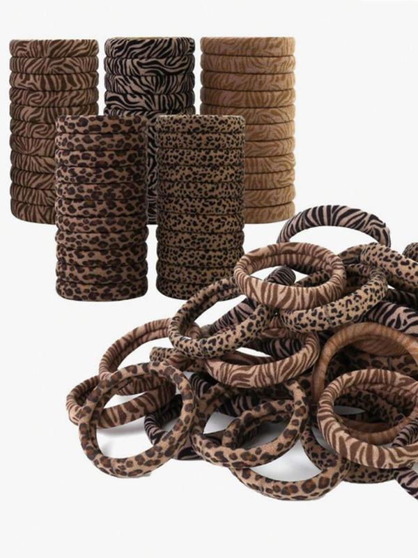 Leopard Pattern Hair Tie, Soft Elastic Hair Tie, Hair Accessories for Women & Girls, Suitable for Thick Hair, Ponytail Holder