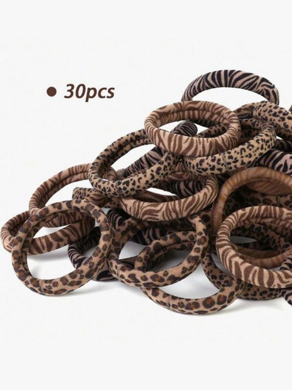 Leopard Pattern Hair Tie, Soft Elastic Hair Tie, Hair Accessories for Women & Girls, Suitable for Thick Hair, Ponytail Holder