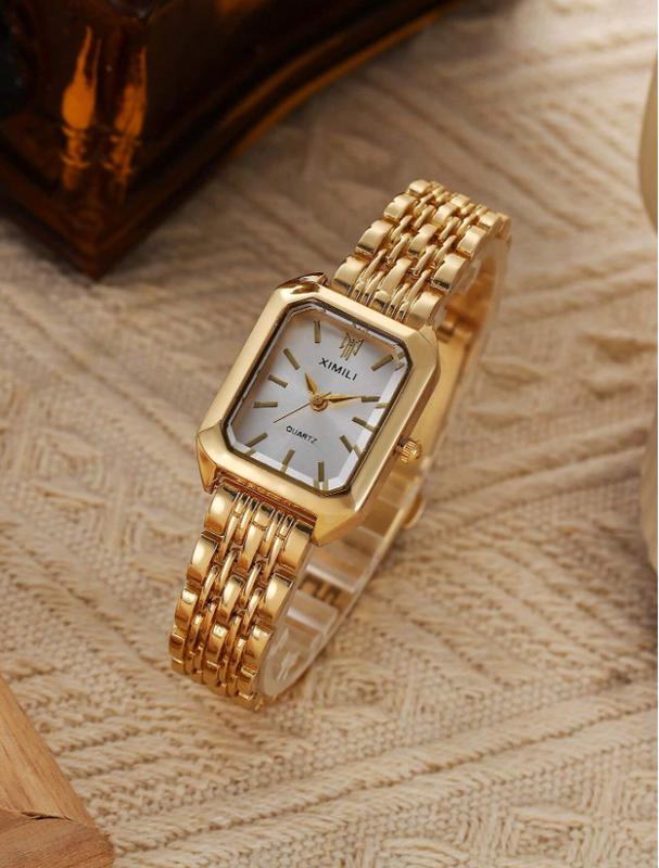 Fashion Classic 5-Pearl Bracelet Watch for Women, Square Dress Watch for Goddesses