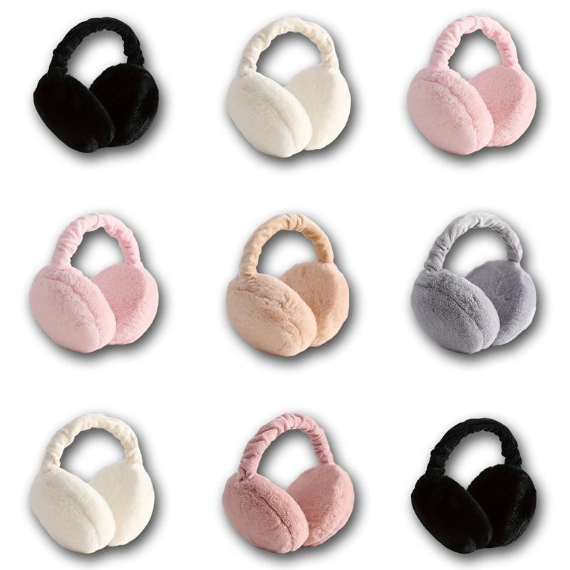 Winter Warm Solid Color Plush Earmuffs Soft Coldproof Foldable Earmuffs Cute Casual Comfortable Ear Warmer For For Women Men Winter Outdoor