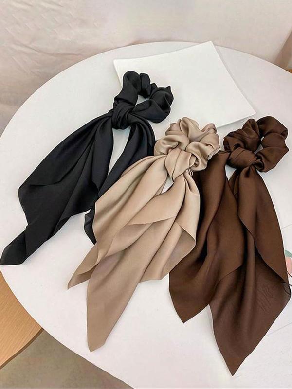 Solid Color Scrunchie (3pcs), Casual Simple Plain Color Hair Tie, Creative Headwear Suitable for Thick Hair, Hair Accessories for Party, Daily Clothing Decor for Women & Girls