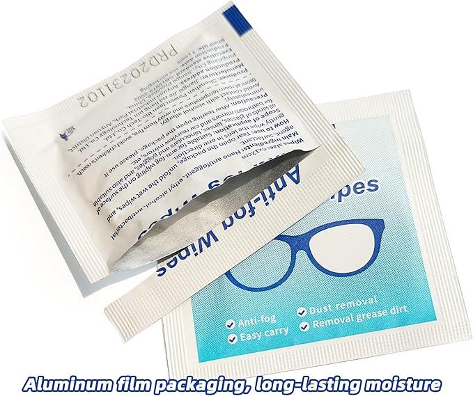 Anti-Fog Lens CleaningWipes, Moistened LensCleaning Eyeglass Wipes，Glass Wipes - Remove Dust, Grease, Dirt, Oil, IndividuallyWrapped Wipes for Eye Glasses, Phone, Computer, Laptop Screen,Camera Lens, Goggles