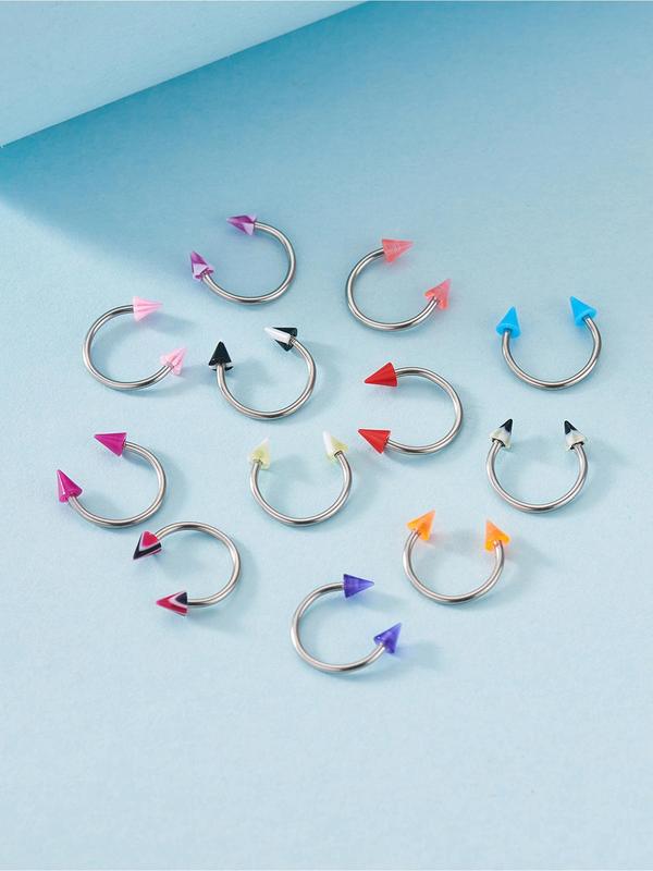 Random Color C-shaped Nose Ring, Geometric Design Nose Jewelry for Women & Girls, Fashion Jewelry for Party, Daily Clothing Decor, Trendy All-match & Exquisite Jewelry for Birthday Gift