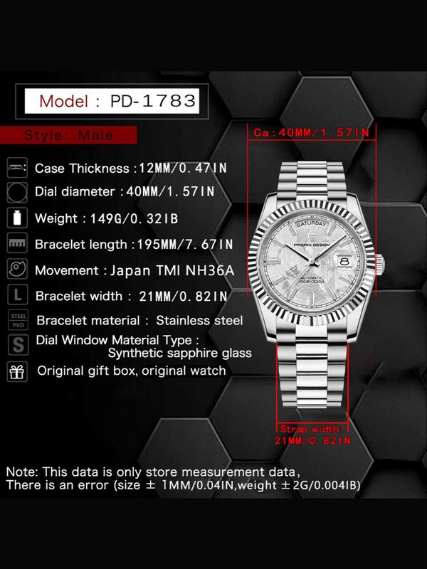 Men's Business Round Dial Analog Mechanical Watch, Luxury Watch Fashion Watch for Party, Daily Clothing Decor, Trendy All-match & Exquisite Watch for Birthday Gifts with Box