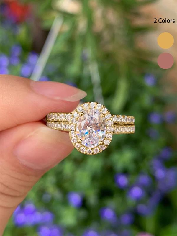 Elegant Rhinestone Decorated Rings, 2 Counts Fashion Accessories for Women for Party, Daily Clothing Decor, Trendy All-match & Exquisite Jewelry for Birthday Gift