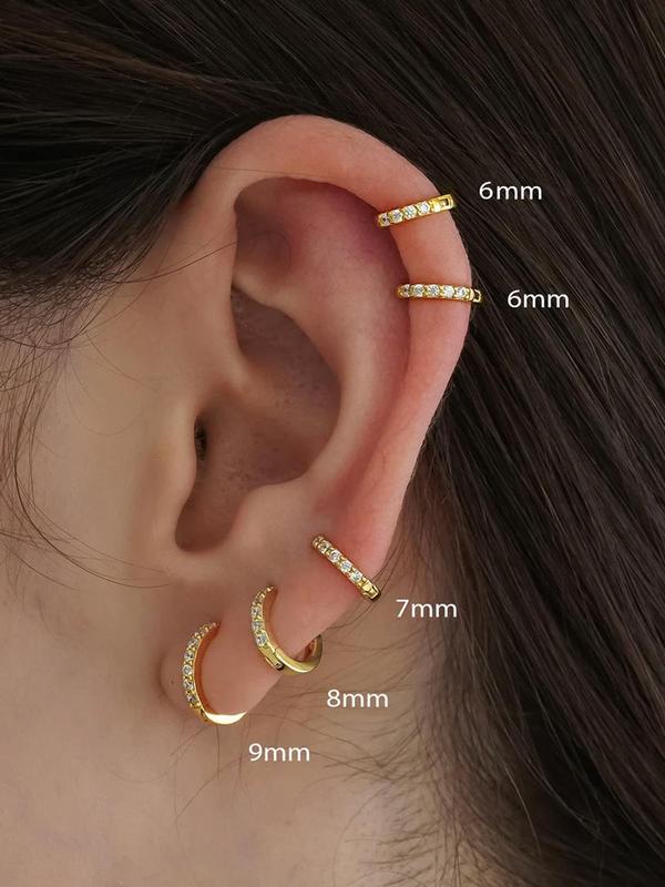 Women's Elegant Rhinestone Decorated Hoop Earrings, Fall 2024 New Arrival Summer Fashion Jewelry for Party, Daily Clothing Decor, Trendy All-match & Exquisite Jewelry for Birthday Gift