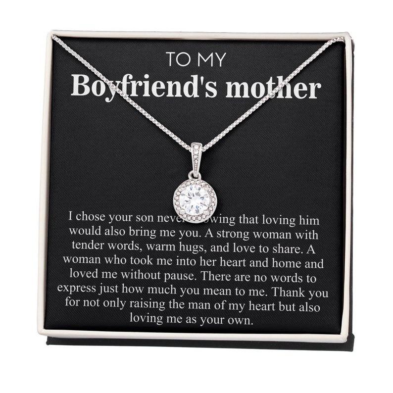 Necklace Gift For Boyfriend's Mother, Birthday Gift For Boyfriend’s Mom, Necklace With Message Card, Christmas Gift For Boyfriends Mom