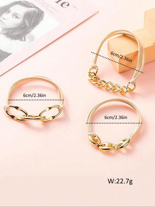 Women's Elegant Chain Design Hair Tie, Casual Trendy Hair Tie, Fashionable Hair Accessories for Daily Use