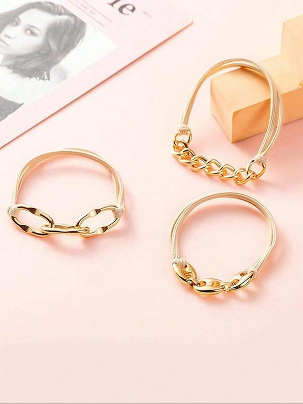 Women's Elegant Chain Design Hair Tie, Casual Trendy Hair Tie, Fashionable Hair Accessories for Daily Use