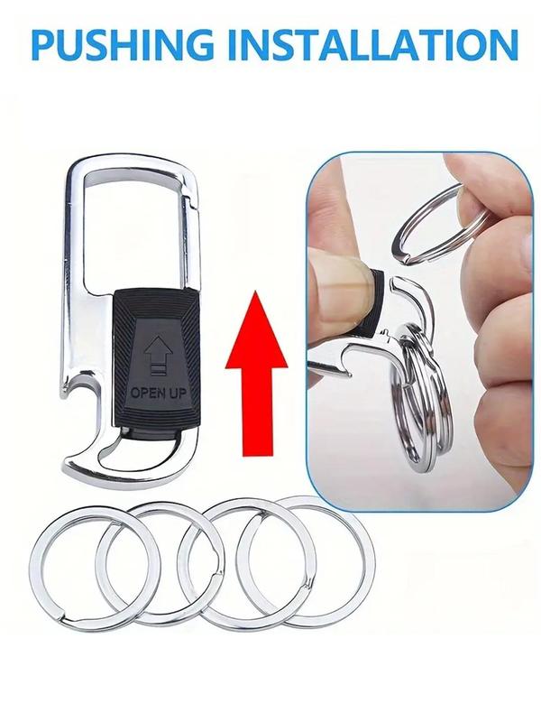 Durable Keychain with Detachable Key Rings & Bottle Opener, Versatile Car Key Clip for Men, Ideal for Everyday Carry, Good Christmas Gift