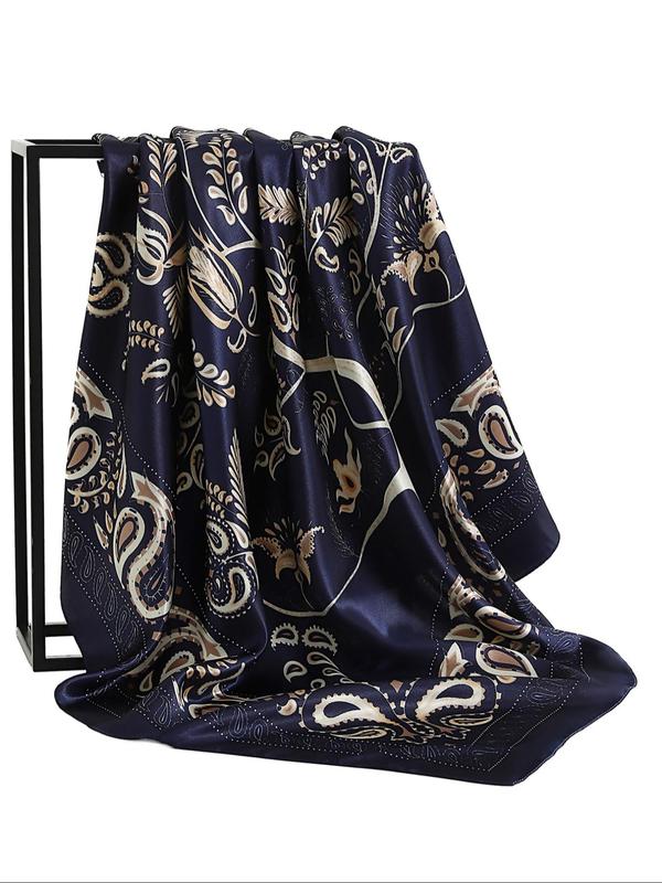 Women's Elegant Paisley Print Square Scarf, 2024 New Style Casual Soft Comfortable Shawl for Daily Wear, Fashion Accessories for Women & Girls for Outfit Matching