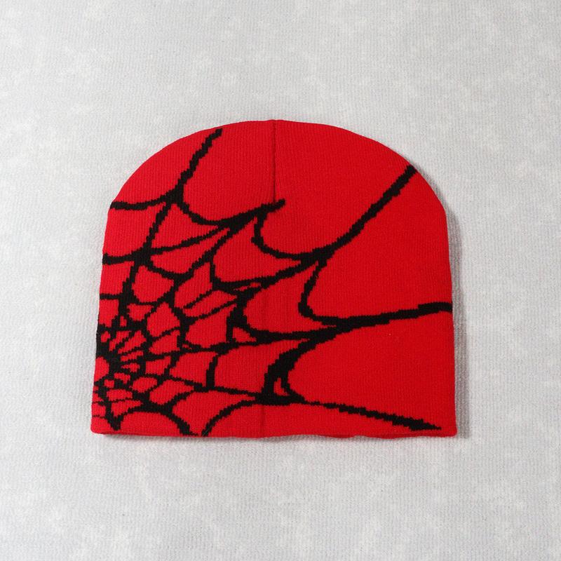 Fashion trend pullover spider web Y2K jacquard men's and women's hats Spider Web Knit Beanie Hat