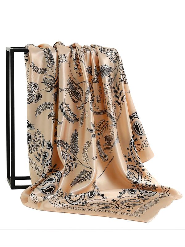 Women's Elegant Paisley Print Square Scarf, 2024 New Style Casual Soft Comfortable Shawl for Daily Wear, Fashion Accessories for Women & Girls for Outfit Matching