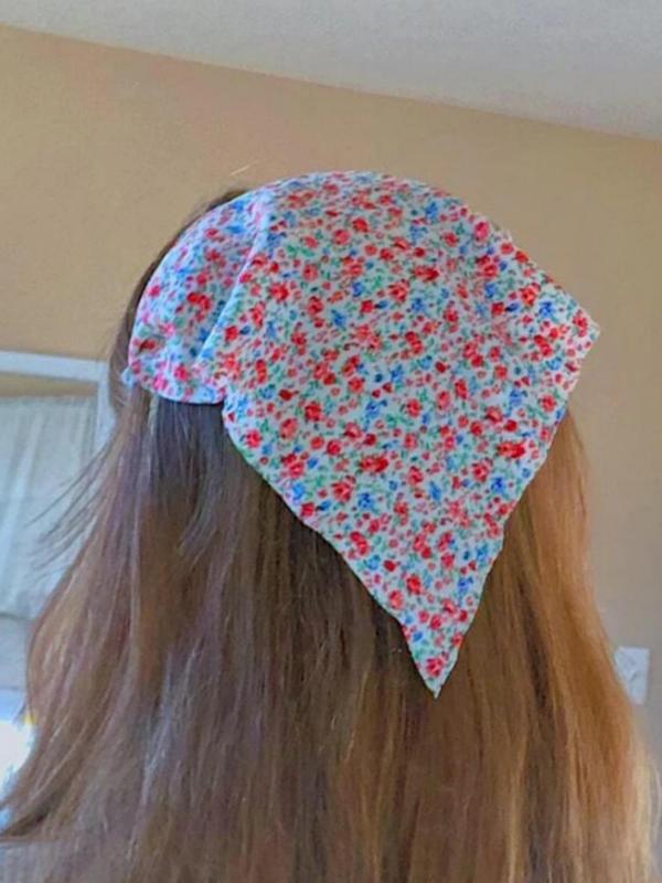 Ditsy Floral Pattern Bandana (3pcs set), Cute Decorative Kerchief for Women & Girls, Fashion Hair Accessories for Daily Wear