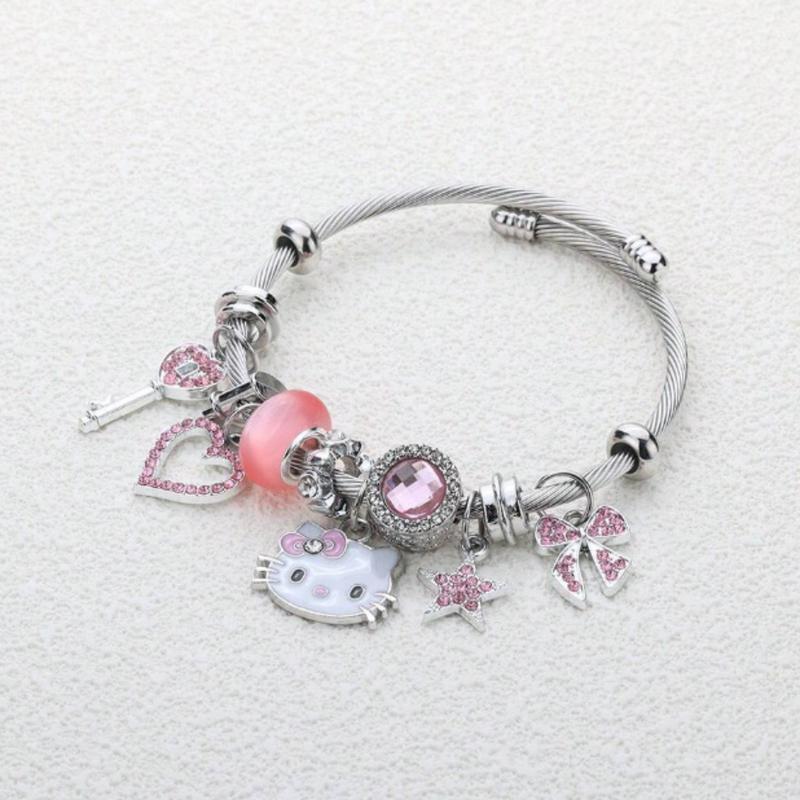 Adjustable Hello Kitty friendship bracelet for women