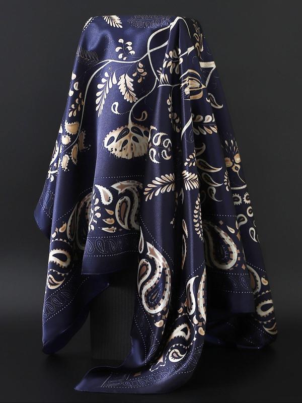 Women's Elegant Paisley Print Square Scarf, 2024 New Style Casual Soft Comfortable Shawl for Daily Wear, Fashion Accessories for Women & Girls for Outfit Matching