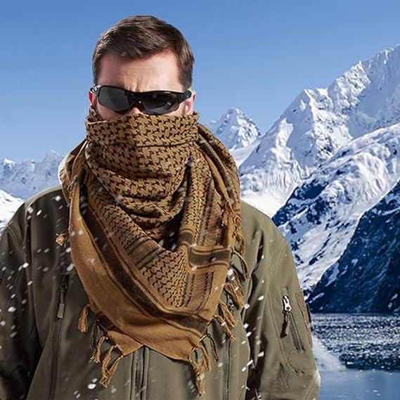 Military Shemagh Tactical Desert Scarf   100% Cotton Keffiyeh Scarf Wrap for Men And Women