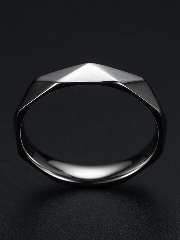 Punk Geometric Design Stainless Steel Ring, Simple and Fashionable Ring, Fashion Accessories for Both Men & Women